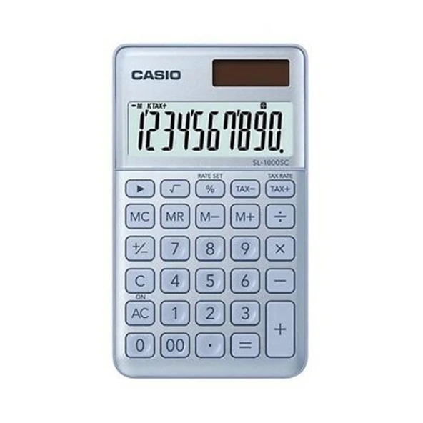 Casio SL-1000SC-BU Cep Tipi 10 Hane Mavi Hesap Makinesi ürün görseli 1