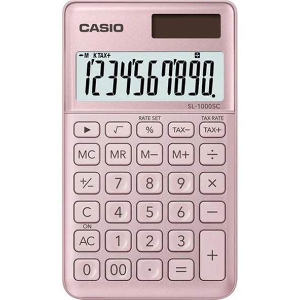 Casio SL-1000SC-PK Cep Tipi 10 Hane Pembe Hesap Makinesi ürün görseli 1