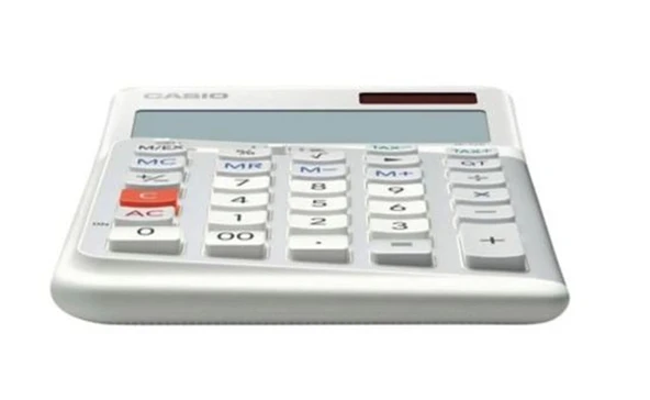 Casio JE-12E-WE Beyaz 12 Hane Masa Üstü Ergonomik Tuşlu Hesap Makinesi ürün görseli 1