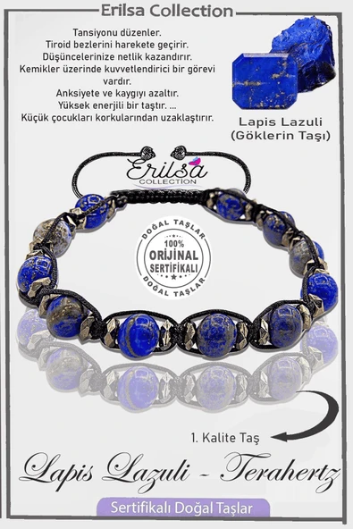 Sertifikalı Gerçek AAA+ Terahertz - Lapis Lazuli Taşı Bileklik ürün görseli 1