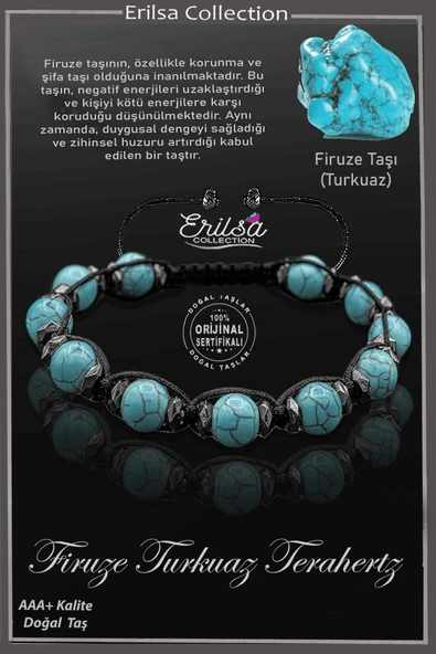 Sertifikalı AAA+ Gerçek Firuze Taşı Bileklik - (Turkuaz) ürün görseli 1