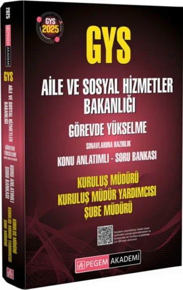 Pegem Yayınları 2025 GYS Aile ve Sosyal Hizmetler Bakanlığı Görevde Yükselme Sınavlarına Hazırlık ürün görseli 1