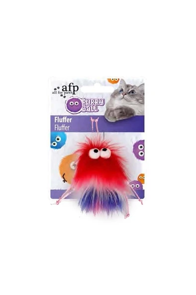 AFP Furry Ball-Fluffer Catnipli- Kırmızı 15x8x3,5 cm ürün görseli 1