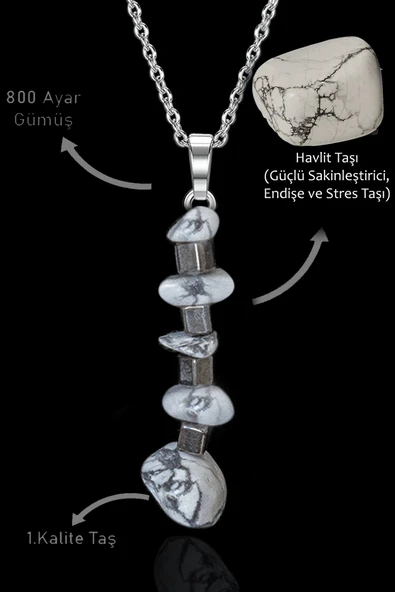Sertifikalı Kırık Taşlı Model Havlit Taşı Kolye ürün görseli 1