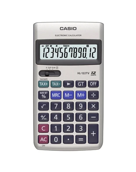 Casio HL-122TV 12 Hane Cep Tipi Hesap Makinesi ürün görseli 1