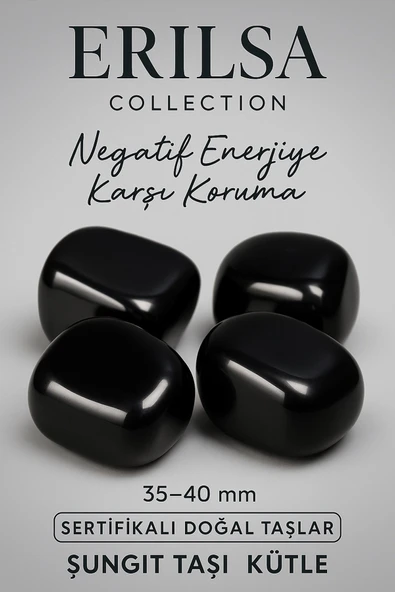 Sertifikalı Tamburlanmış Gerçek Shungite Taşı Kütle 35-40 mm – Şungit Doğal Taş ürün görseli 1