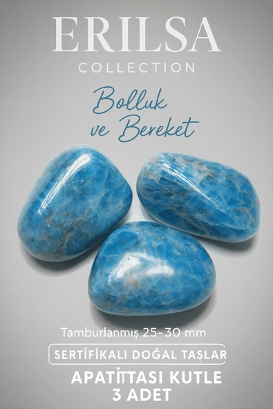 Sertifikalı AAA+ Apatit Taşı Kütle Parça – Tamburlanmış Gerçek Doğal Taş 25-35 mm ürün görseli 1