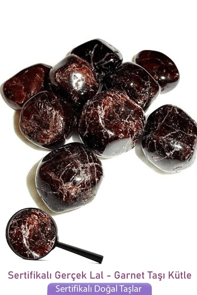 Sertifikalı Tamburlanmış Lal Granat Garnet Taşı Kütle (3 Adetli) ürün görseli 1
