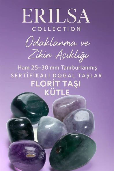 Sertifikalı Doğal Florit Taşı Kütle 25-30 mm – Odaklanma ve Zihin Açıklığı El Taşı ürün görseli 1