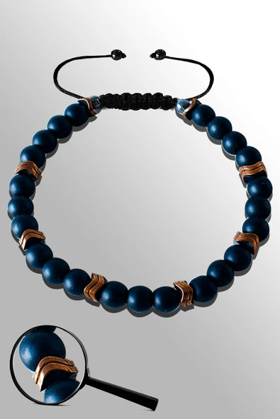 Sertifikalı Rose Hematit 6 Mm Doğal Ham Şungit ( Shungite ) Taşı Bileklik ürün görseli 1