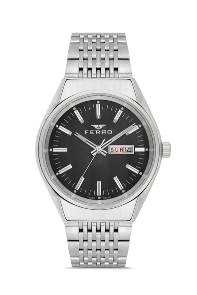Ferro FM43012A-A2 Quartz Çelik Gri Siyah Kadran 40 mm Erkek Kol Saati ürün görseli 1