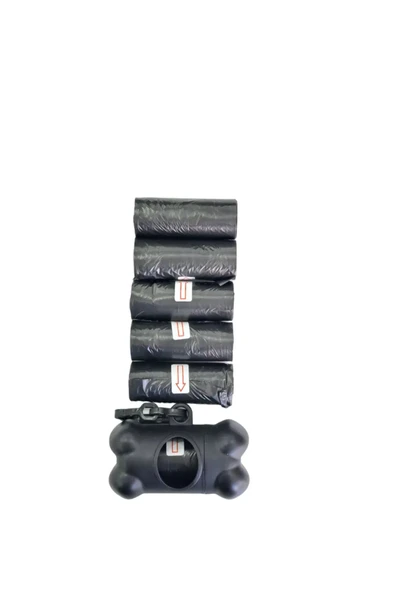 Happy pet çantalı siyah 5+1 dışkı poşeti set ürün görseli 1