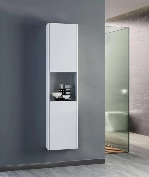 Orka Düden 40 cm MDF Beyaz Banyo Boy Dolabı ürün görseli 1