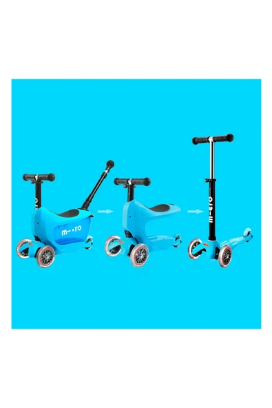 Micro Mini2go Deluxe Plus 3 Tekerlekli Scooter Blue  Mavi 18 Ay ürün görseli 1