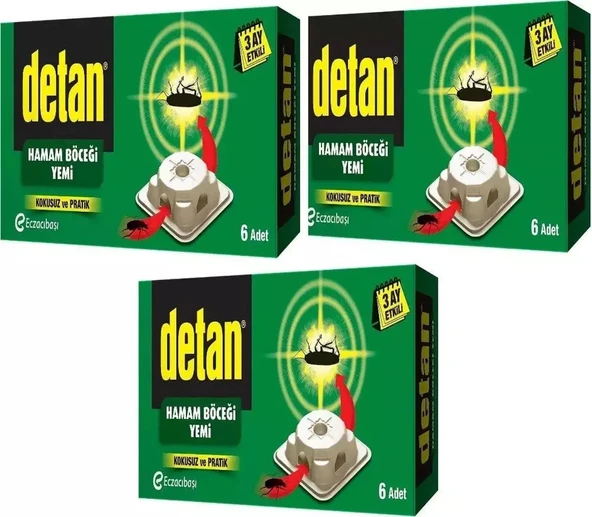 Detan Hamam Böceği Yemi 6'lı X 3 Adet ürün görseli 1