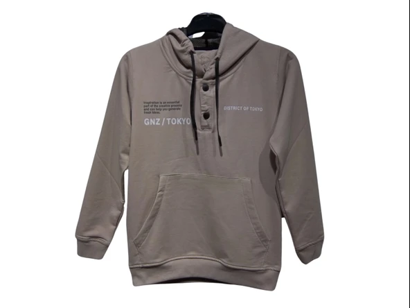 GZN / TOKYO BASKILI KAPÜŞONLU ERKEK SWEATSHIRT ürün görseli 1