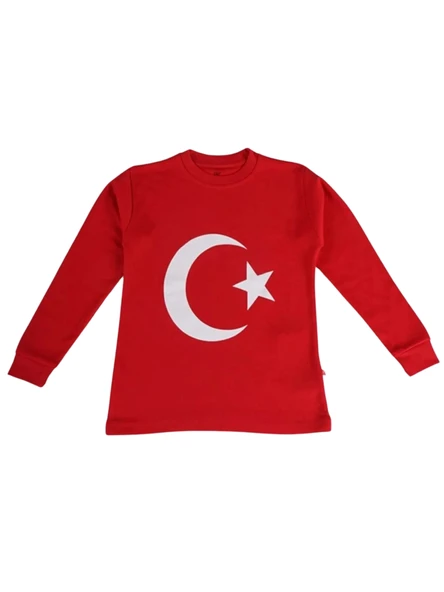 AY-YILDIZ BASKILI UZUN KOLLU TSHIRT ürün görseli 1