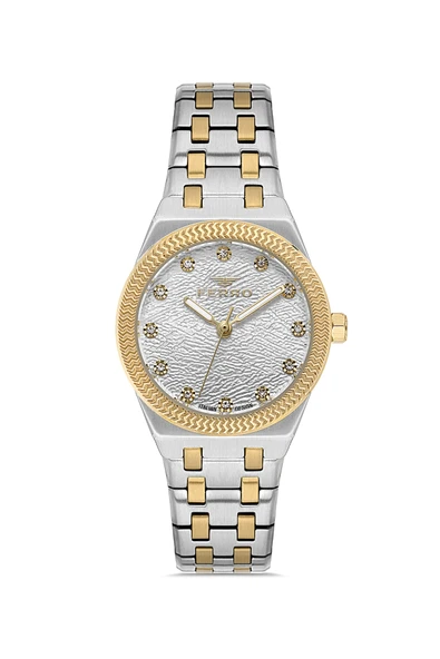 Ferro FL40146A-D Quartz Çelik Altın/Gri 30 mm Kadın Kol Saati ürün görseli 1