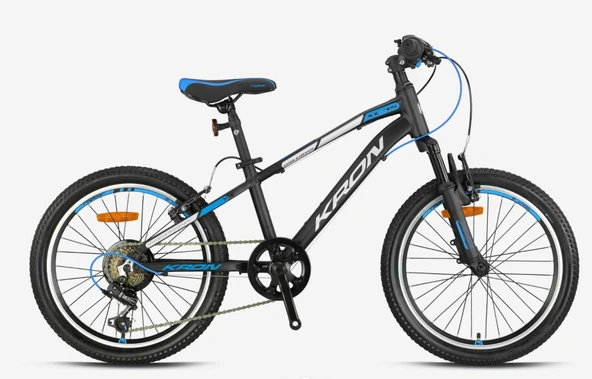 KRON XC 75 20 JANT 7 VİTES V FREN SHIMANO SİSTEM ALÜMİNYUM ÇOCUK BİSİKLETİ MAT SİYAH-GRİ/ MAVİ(KRN25-030) ürün görseli 1
