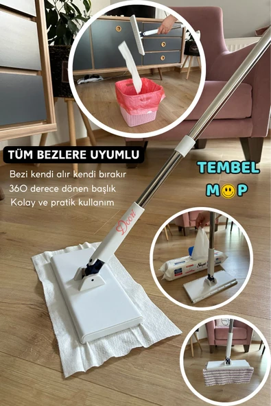 Tembel Mop Tüm Bezleri Kendi Alabilen Otomatik Mop Yüzey Temizlik Havlusu Kullan At Bezler Için ürün görseli 1