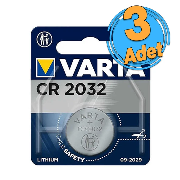 Düğme Para Pili CR2032 Anahtar Saat Oyuncak Elektronik Cihaz 3V 80 mAh Blister Lityum Batarya 3 Adet ürün görseli 1