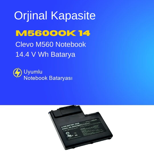 Clevo M560 Notebook 14.4 V Wh Batarya – Orjinal Uyumlu, Yüksek Performanslı ürün görseli 1