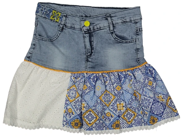 ETNİK DESEN JEANS ETEK ürün görseli 1