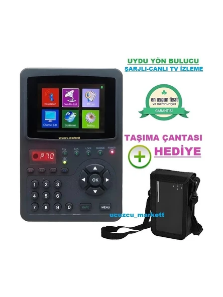 Görüntülü 3.5'' Inç Ekran Dijital Uydu Yön Bulucu(Canlı Yayın Izleme-Şarjlı-Taşıma Çantalı) ürün görseli 1