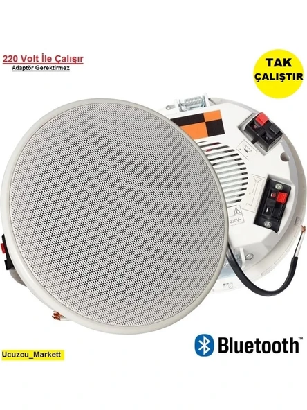 Bluetooth Alçıpan Tavan Hoparlör (12 cm - 220 Volt ile Direk Çalışır- Adaptör Gerektirmez) ürün görseli 1