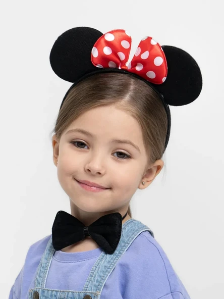 Minnie Mouse Kostüm Seti Taç Kuyruk Papyon Gösteri Seti ürün görseli 1