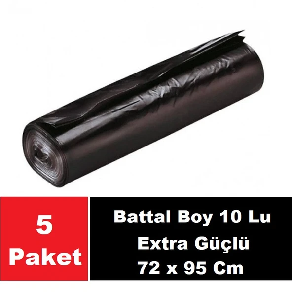 Sera Çöp Torbası 90 Lt Endüstriyel Extra Güçlü Battal Boy 10 Lu 72 x 95 Cm x 5 Paket ürün görseli 1