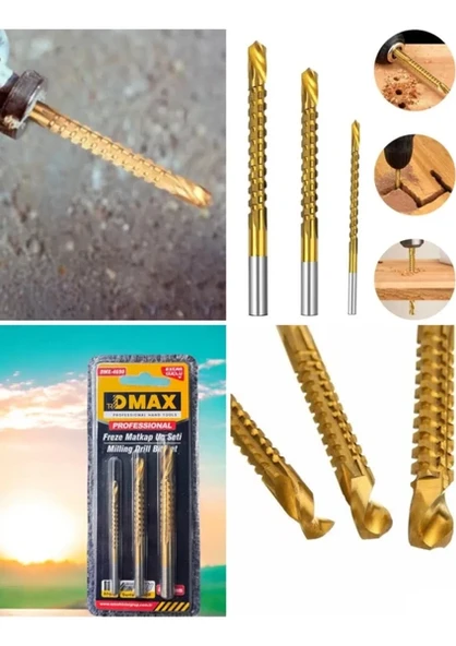 Dmax Matkap Freze Ucu 3 Lü Set Ekstra Güçlü - Resim 2
