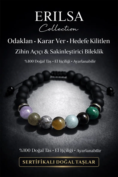 Sertifikalı Zihin Açıcı Sakinleştirici Bilekliği -Ametist Labradorit Jasper Akuamarin Kuvars Turkuaz ürün görseli 1