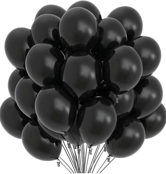 PASTEL BALON SİYAH 10  ADET ürün görseli 1