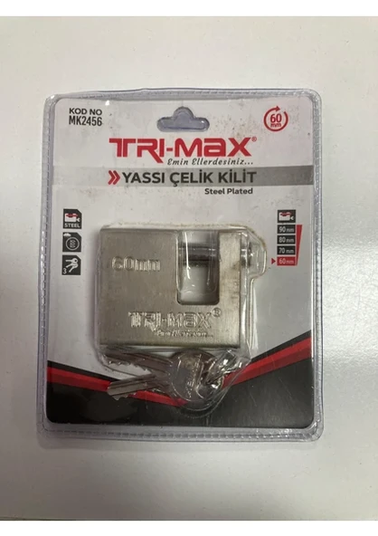 Tri-Max Yassı Asma Kilit 60 mm ürün görseli 1