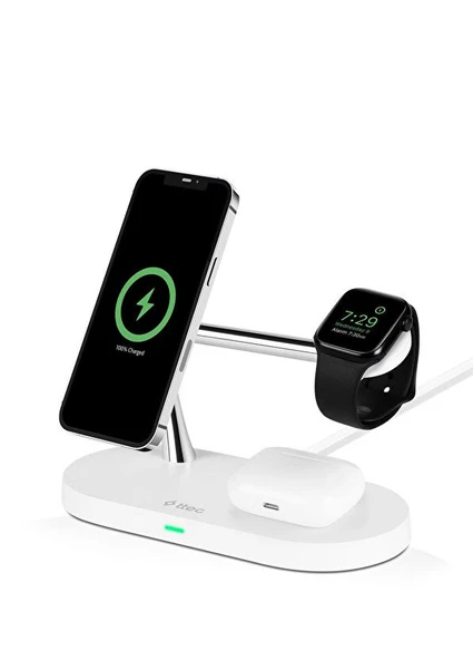 Ttec AirCharger Quattro M MagSafe Uyumlu LED li Kablosuz Hızlı Şarj Standı ürün görseli 1