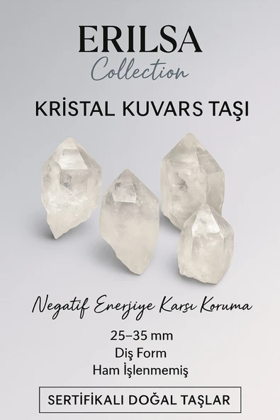 Sertifikalı Ham İşlenmemiş Doğal Kristal Kuvars Taşı Kütle Parça 25-30 mm – Saf Enerji Taşı ürün görseli 1