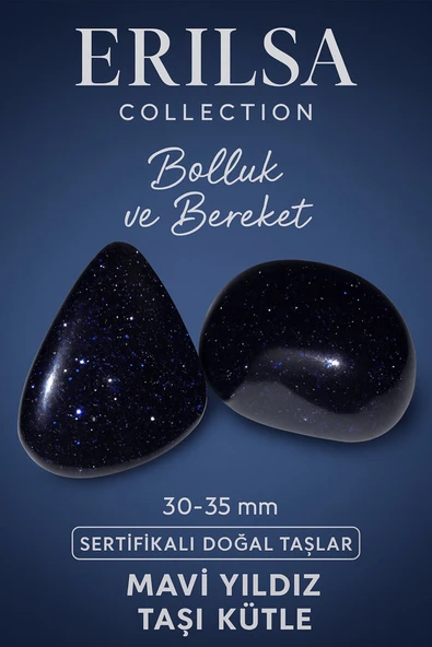 Sertifikalı Mavi Yıldız Taşı Kütle 30-35 mm – Doğal Bolluk ve Bereket Taşı ürün görseli 1
