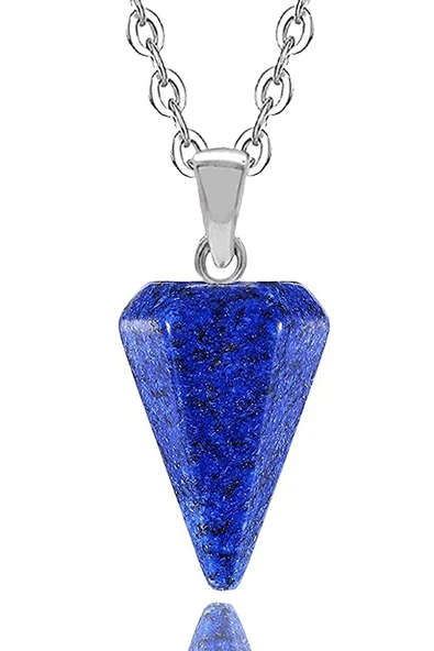 Sertifikalı Doğal Lapis Lazuli Taşı Doğal Taş Pandül Kolye ürün görseli 1