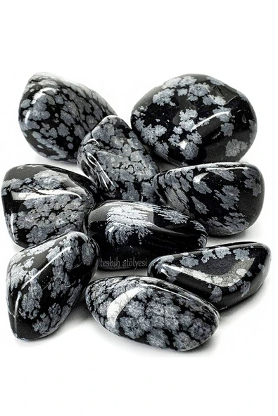 Sertifikalı Karlı Obsidyen Taşı Doğal Taş Kütle Parça ürün görseli 1