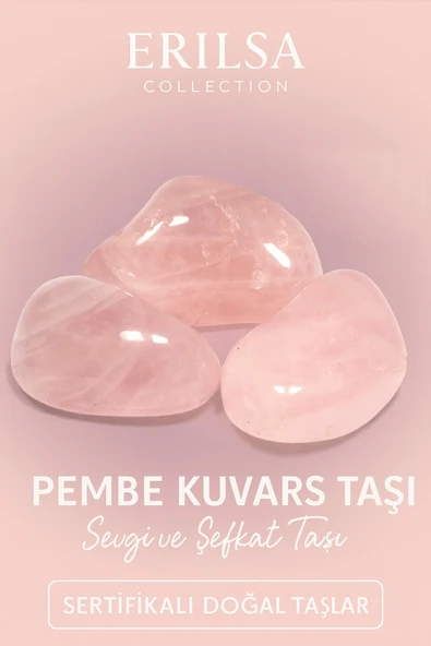 Sertifikalı Tamburlanmış Pembe Kuvars Taşı Kütle 30-35 mm – Sevgi ve Şefkatin Taşı ürün görseli 1