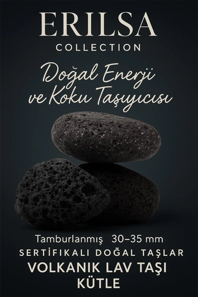 Sertifikalı Doğal Volkanik Lav Taşı Kütle – Tamburlanmış 30-35 mm Enerji ve Koku Taşı ürün görseli 1