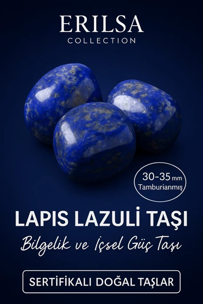 Sertifikalı Tamburlanmış Lapis Lazuli Taşı Kütle 30-35 mm – Bilgelik ve İçsel Güç Taşı ürün görseli 1
