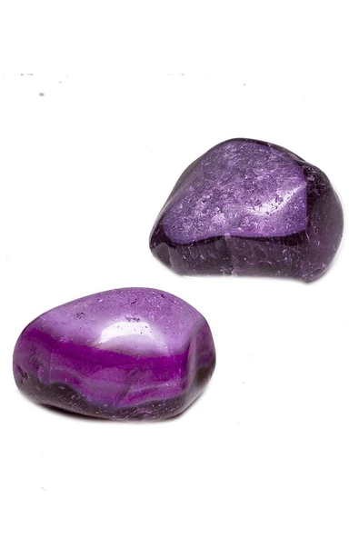 Sertifikalı Doğal Mor Pembe Kalsedonlu Akik Taşı Kütle - Tamburlanmış (3-4 Cm) ürün görseli 1