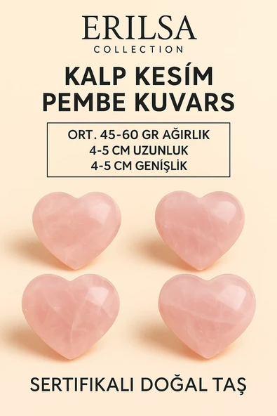 Sertifikalı Kalp Kesim Pembe Kuvars Masaj ve El Taşı – Aşk, Şefkat ve Duygusal Şifa Kristali ürün görseli 1