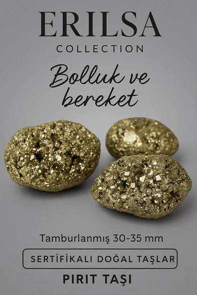 Sertifikalı Ham İşlenmemiş Doğal Pirit Taşı Kütle 30-35 mm - Bereket ve Güç Taşı ürün görseli 1