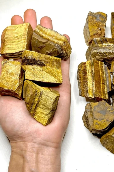 Sertifikalı Ham Işlenmemiş Doğal Kaplan Gözü Taşı Kütle (4-5 Cm) ürün görseli 1