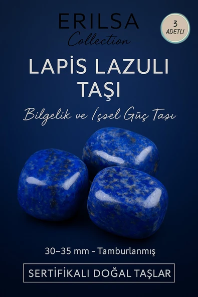 Sertifikalı Lapis Lazuli Taşı Doğal Taş Kütle – Bilgelik ve İçsel Güç – 30-35 mm ürün görseli 1
