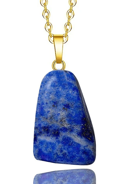Sertifikalı Şekilsiz Doğal Lapis Lazuli Taşı Kolye ürün görseli 1
