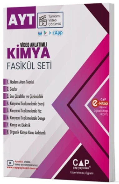 AYT Kimya Video Anlatımlı Fasikül Seti Çap Yayınları ürün görseli 1
